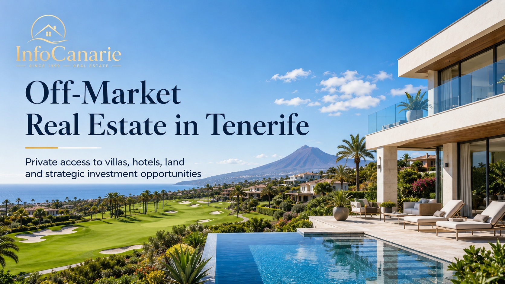 Off-Market Real Estate in Tenerife Private Access to Villas, Hotels, Land and Strategic Investment Opportunities Off Market Real Estate in Tenerife Canary Islands
