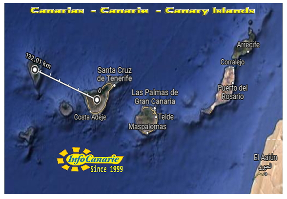 mappa canarie cartina distanza la palma tenerife info canarie canarias canary islands InfoCanarie