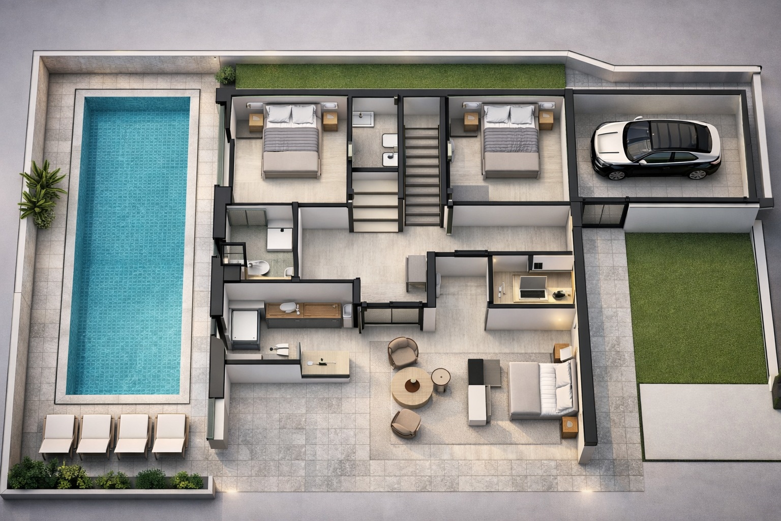 terraced luxury villas for sale in Fuerteventura modern and Italian Style 1 P